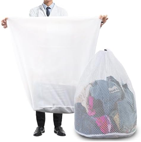 Extra Large Mesh Laundry Bags Washing Bag 2Pack Delicates Bag and Pull net by RUIQINQI