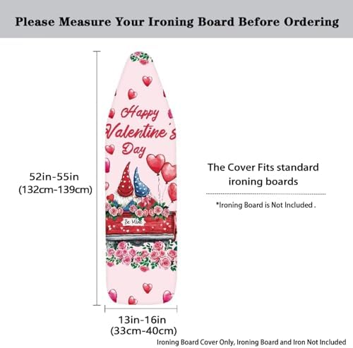 Gnome Ironing Board Cover Love Heart Standard Size 15 x 54 Stain Resistant - Image 5