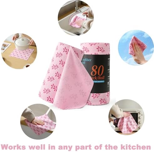 Microfiber Cleaning Cloth Roll, 80 Pack Cleaning Towels, Lint Free Rags Paper - Image 4