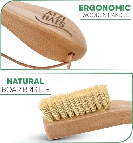 Laundry Stain Remover Clothes Brush Set of 2 Natural Soft Boar Bristle White & - Image 3