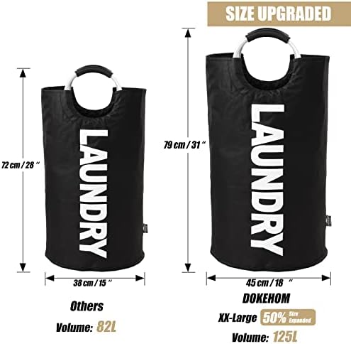 DOKEHOM 125L X-Large Laundry Basket Bag, Collapsible Tall Hamper - Image 3