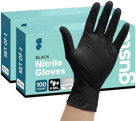 GUSTO Black Nitrile Gloves by GUSTO