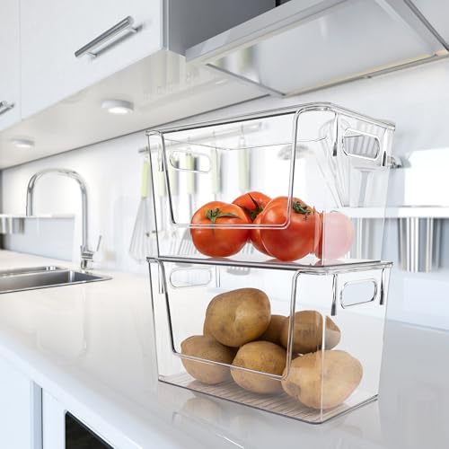 2 Pack Large Stackable Storage Bins, Plastic Container Organizer - Image 6