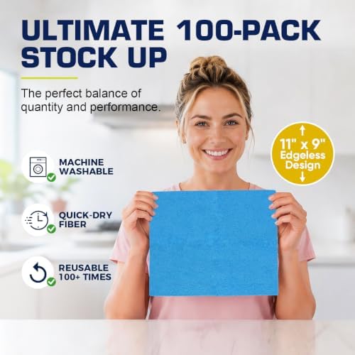 GLIMGLINT Reusable Shop Towels, 200 Pack Microfiber Cleaning Cloth, 11 x9 - Image 4