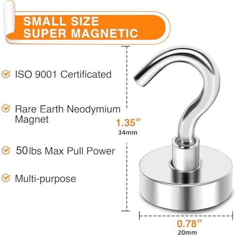 MIKEDE Magnetic Hooks 50Lbs+ Heavy Duty Magnet Hook - Image 4