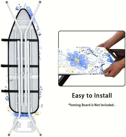 Nuxovilar Blue Flower Yellow Bud Ironing Board Cover 15x54 - Image 5