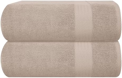 GLAMBURG Premium Cotton Oversized 2 Pack Bath Sheet 35x70-100% Pure Cotton by GLAMBURG