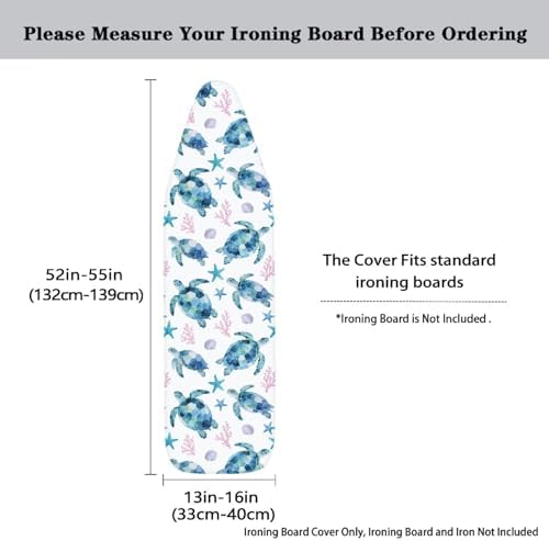 Sea Turtle Design Ironing Board Covers Easy to Install Stain Resistant Hook and - Image 5