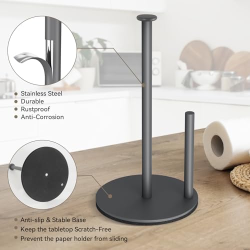 Grey Paper Towel Holder, Stainless Steel, - Image 3