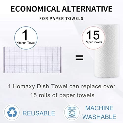 Homaxy 100% Cotton Terry Kitchen Towels, 7 Pack - Image 7