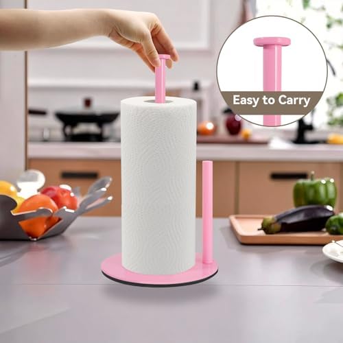 Pink Paper Towel Holder, Stainless Steel, - Image 5