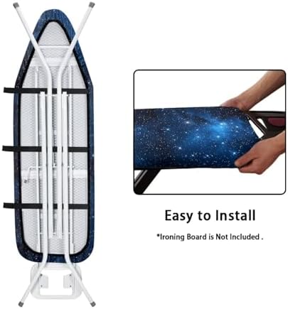 Black Star Night Steam Ironing Board Cover, Abstract Starry Night 15x54 Inch - Image 4