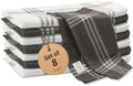 Urban Villa Kitchen Towels Cotton Dish Towels 12”x12” Grey White by CottonTrends