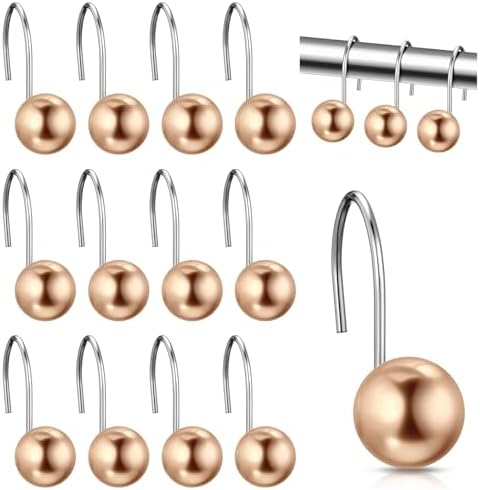 Threehoney 12 Pcs Cute Shower Curtain Hooks Shower Curtain Ring by Threehoney
