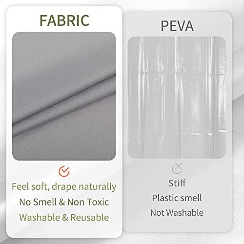 ALYVIA SPRING Stall Waterproof Fabric Shower Curtain or Liner Grey - Image 4