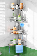 HAMITOR Shower Caddy Tension Pole: Rustproof Quick Install Standing Corner by HAMITOR