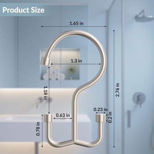 OEH Shower Curtain Hooks, Durable Shower Curtain Hooks Rust Proof, Shower Rings - Image 2