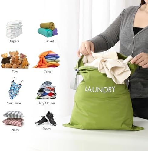 WiseBoy 4 Pack Dirty Laundry Travel Bag, Nylon Travel Dirty Clothes Bag - Image 4