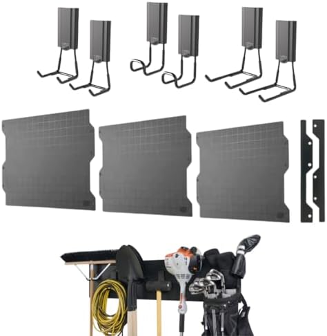 GATOR MAGNETICS Wall Kit: 3 Panels, 6 Magnetic Hooks – Garage Organizer by GatorMagnetics