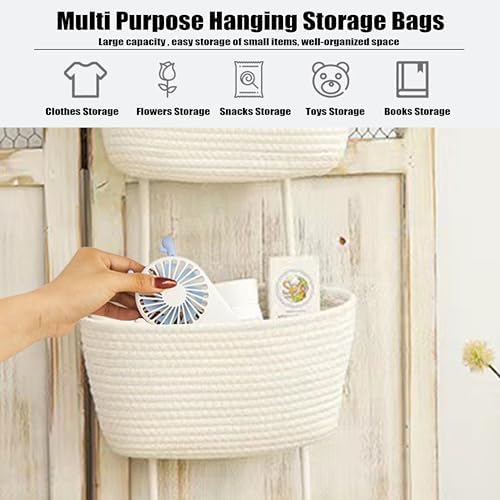 AARAINBOW Wall Hanging Cotton Baskets, Large 3 Tier Decorative Basket - Image 4