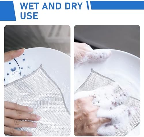 Aidoclip Non-Scratch Steel Wool Dishcloths Kitchen Scrubbers - Image 4