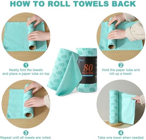 Microfiber Cleaning Cloth Roll, 80 Pack Cleaning Towels, Lint Free Rags Paper - Image 6