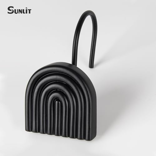 Sunlit Arch Shower Curtain Hooks, Decorative Bathroom Curtain Rings - Image 3