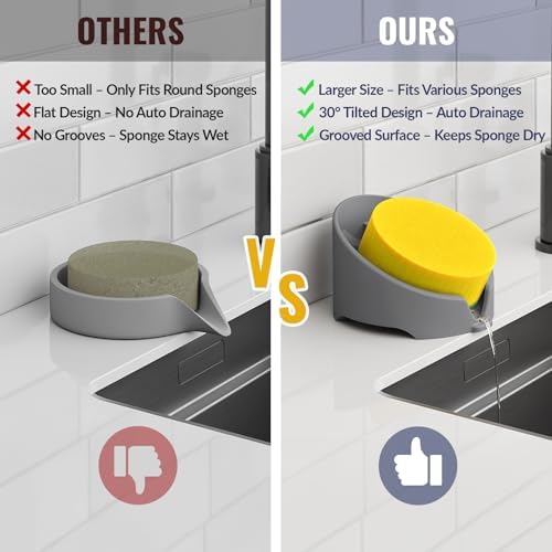 NiHome Silicone Sponge Holder for Kitchen Sink, Fits Scrub Daddy Mommy - Image 3