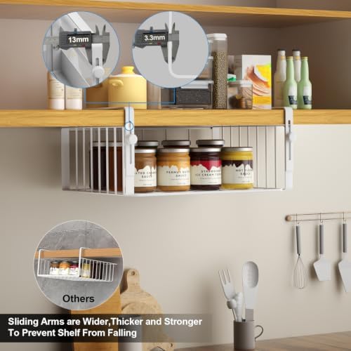 AmonHouseware 2Pack Under Shelf Basket Storage, Adjustable Hanging - Image 4