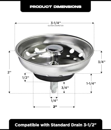 Highcraft 97333 Kitchen Sink Basket Strainer Replacement - Image 4