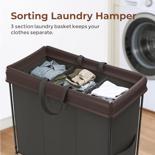 Large Laundry Hamper with Wheels, 320L Rolling Laundry Basket with Wheels - Image 3
