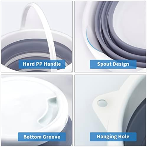 2 Pack Collapsible Buckets 10L 2.6 Gallon Cleaning Bucket Mop Bucket Folding - Image 4