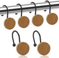 Shower Curtain Hooks, Wood Decorative Shower Curtain Rings, Modern Round Log by JTDTH