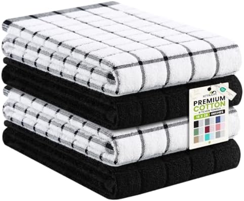 Kitinjoy Premium Kitchen Towels, Large 100% Cotton Terry 390 GSM Kitchen Hand by Kitinjoy