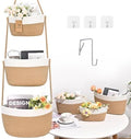 Hanging Basket, 3-Tier Woven Wall Basket by Degeyoyo