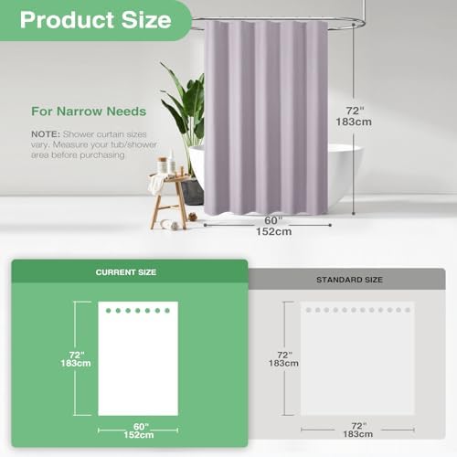 Dynamene Stall Waffle Shower Curtain 256 GSM Heavy Fabric 60x72 Lavender - Image 3