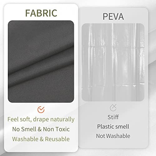 ALYVIA SPRING Waterproof Fabric Shower Curtain or Liner Dark Gray - Image 5