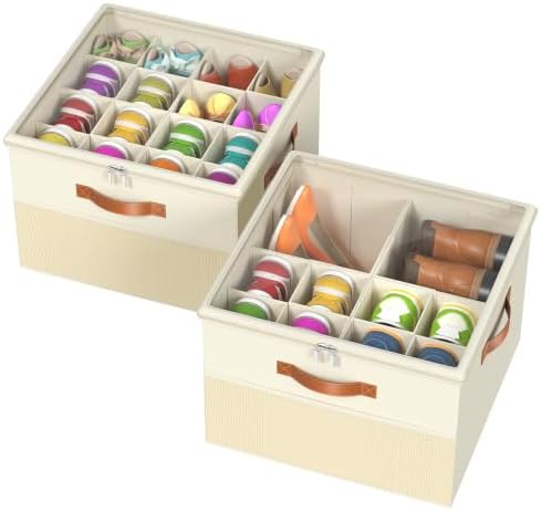 Shoe Organizer for Closet, 2 Pack Foldable Shoe Storage Organizer Box Bin by Unknown
