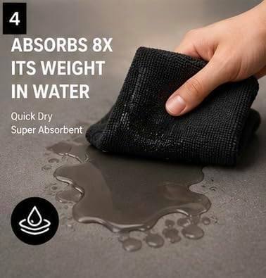 Premium Microfiber Cleaning Towels, 16 x 16 Inch, 400 GSM, Ultra Soft, - Image 4