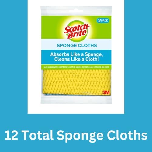 Scotch-Brite Sponge Cloth – 12-Pack, Reusable and Washable, Highly Absorbent - Image 2