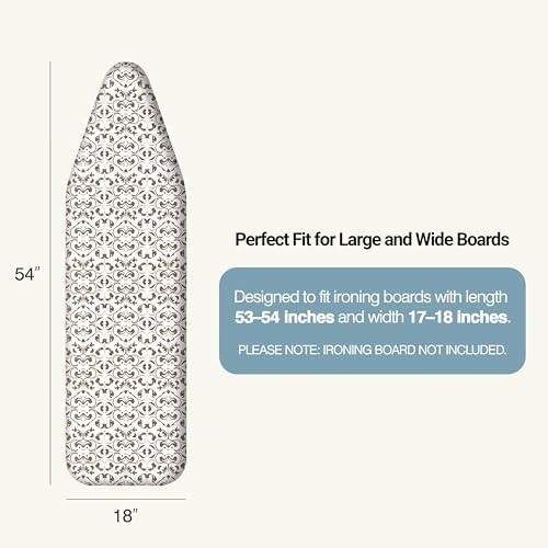 UniSimp Ironing Board Cover and Pad 18"x54" Extra Thick Natural Cotton - Image 2
