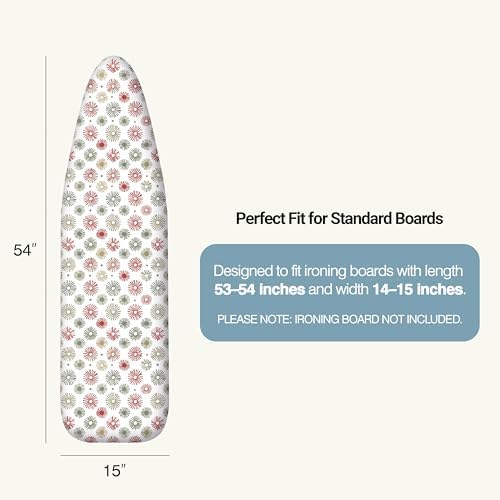 UniSimp Ironing Board Cover and Pad 15"x54" Extra Thick Natural Cotton - Image 2