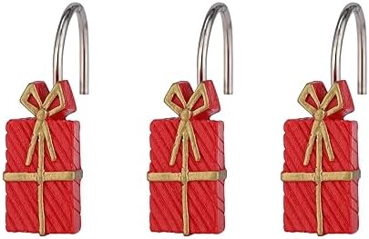 Two Fish Home Fashions Set of 12 Decorative Christmas Tree Resin Shower Curtain - Image 4