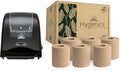 Sierra Hygenics Hardwound Natural Towel Kit, 6 Rolls & Autocut Dispenser by SierraHygieneProducts
