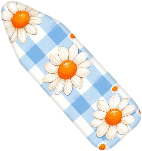 Nuxovilar Blue Gingham Daisies Ironing Board Cover 15x54 Polyester by Nuxovilar