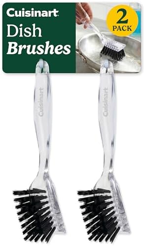 Cuisinart Dish Brush with Handle, 2 Pack, Firm Bristles by BestBrands