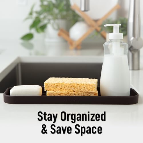 Zulay Kitchen Large Silicone Sponge Holder – Flexible Sink Organizer Tray - Image 6