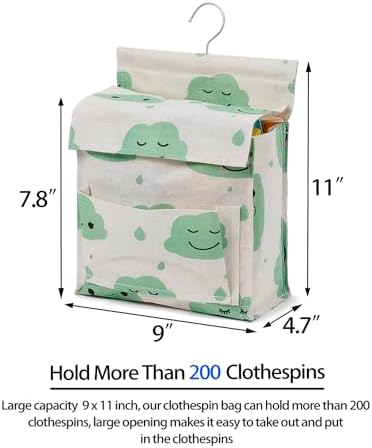 Laundry Clothespin Bag for Clothesline Outdoor, Waterproof Clothespin Bag - Image 4