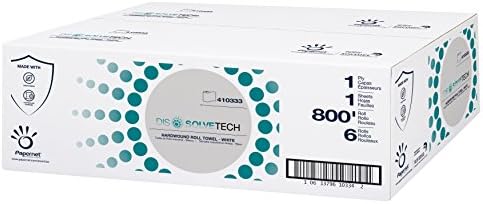 Papernet 410333 Dissolvetech White Virgin Fiber Hard Wound roll Towel, 6 Rolls - Image 2