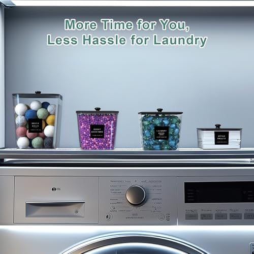 POLRAI 4 Pack Laundry Pod Containers and Dryer Sheet Holder - Image 4